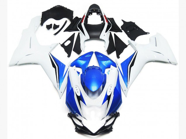 Gloss White and Blue Style 2011-2024 Suzuki GSXR 600-750 Motorcycle Fairing Gloss White and Blue Style 2011-2024 Suzuki GSXR 600-750 Motorcycle Fairing