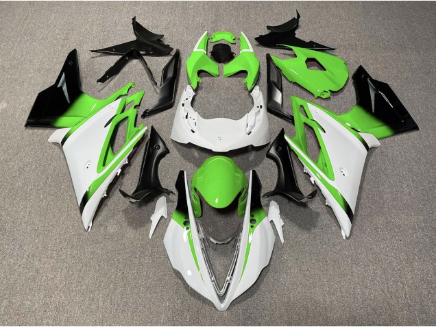 Gloss White and Green 2013-2016 Triumph Daytona 675 Motorcycle Fairing Gloss White and Green 2013-2016 Triumph Daytona 675 Motorcycle Fairing