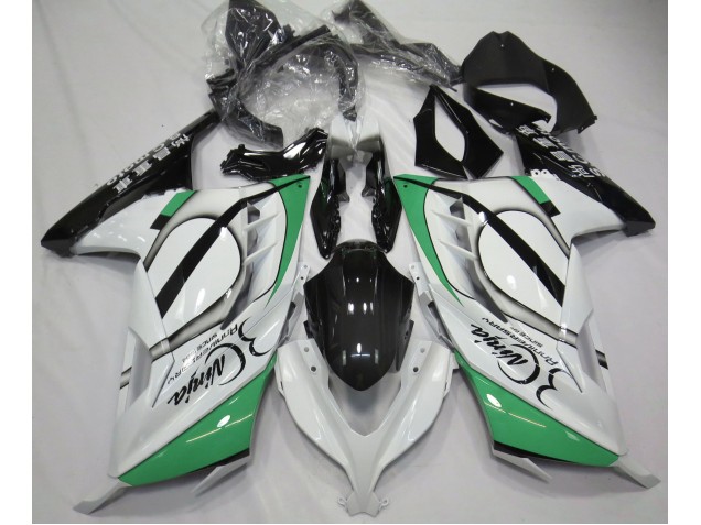 Gloss White and Green 2013-2018 Kawasaki Ninja 300 Motorcycle Fairing Gloss White and Green 2013-2018 Kawasaki Ninja 300 Motorcycle Fairing