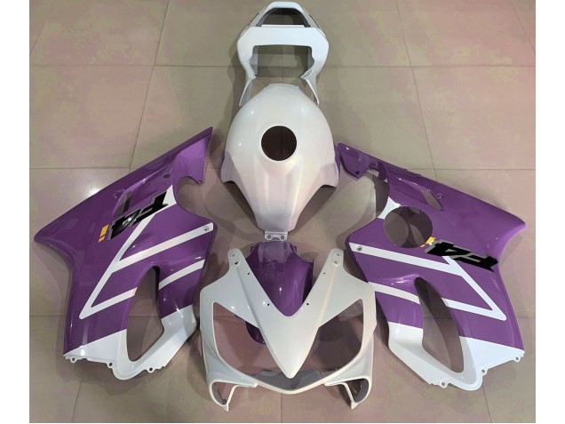 Gloss White and Purple 2001-2003 Honda CBR600 F4i Motorcycle Fairing Gloss White and Purple 2001-2003 Honda CBR600 F4i Motorcycle Fairing