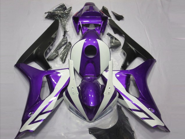 Gloss White and Purple 2006-2007 Honda CBR1000RR Motorcycle Fairing Gloss White and Purple 2006-2007 Honda CBR1000RR Motorcycle Fairing