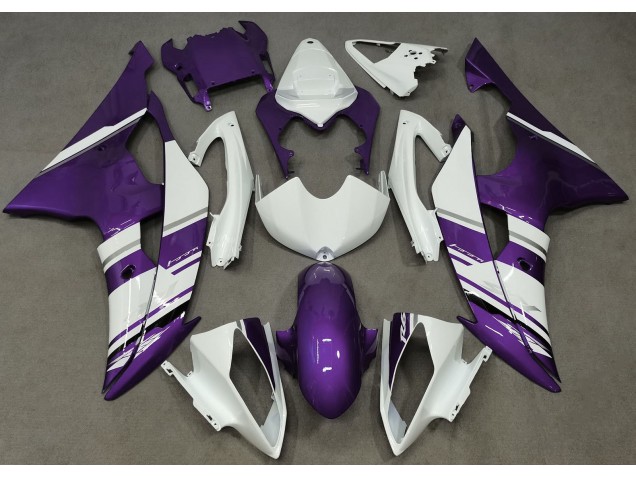 Gloss White and Purple OEM Style 2008-2016 Yamaha R6 Motorcycle Fairing Gloss White and Purple OEM Style 2008-2016 Yamaha R6 Motorcycle Fairing