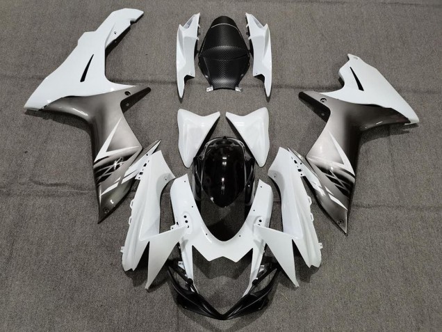 Gloss White and Silver Style 2011-2024 Suzuki GSXR 600-750 Motorcycle Fairing Gloss White and Silver Style 2011-2024 Suzuki GSXR 600-750 Motorcycle Fairing