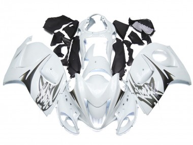Gloss White with Silver Style Logos 2008-2020 Suzuki GSXR 1300 Hayabusa Motorcycle Fairing