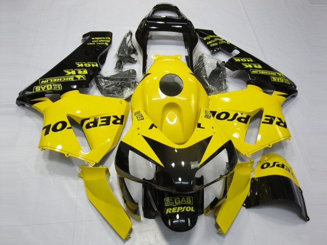 Gloss Yellow Repsol 2003-2004 Honda CBR600RR Motorcycle Fairing Gloss Yellow Repsol 2003-2004 Honda CBR600RR Motorcycle Fairing