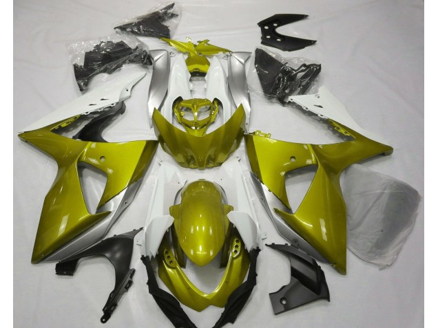 Gloss Yellow & White 2009-2016 Suzuki GSXR 1000 Motorcycle Fairing Gloss Yellow & White 2009-2016 Suzuki GSXR 1000 Motorcycle Fairing