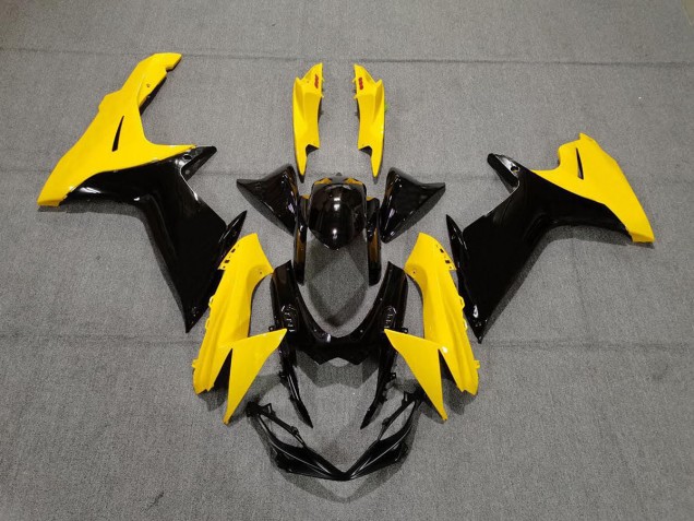 Gloss Yellow and Black 2011-2024 Suzuki GSXR 600-750 Motorcycle Fairing