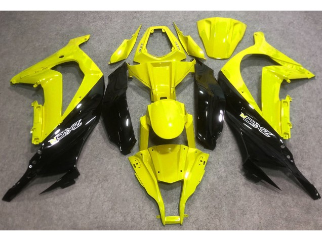 Gloss Yellow and Black 2016-2019 Kawasaki ZX10R Motorcycle Fairing Gloss Yellow and Black 2016-2019 Kawasaki ZX10R Motorcycle Fairing