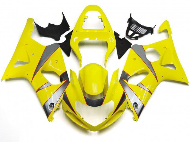 Gloss Yellow and Silver R Kit 2000-2002 Suzuki GSXR 1000 Motorcycle Fairing Gloss Yellow and Silver R Kit 2000-2002 Suzuki GSXR 1000 Motorcycle Fairing
