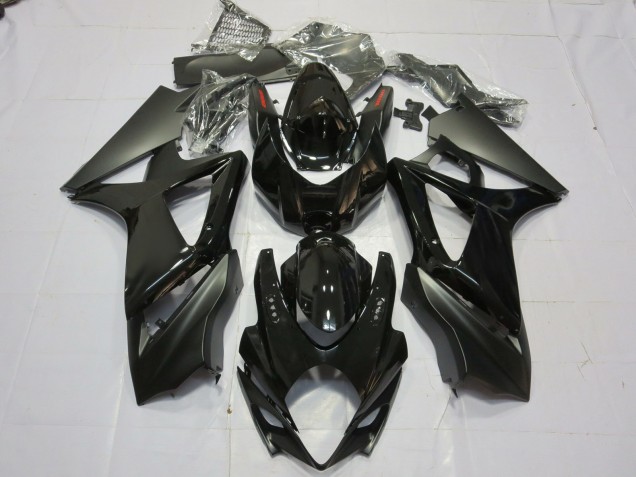 Gloss and Matte Black 2007-2008 Suzuki GSXR 1000 Motorcycle Fairing Gloss and Matte Black 2007-2008 Suzuki GSXR 1000 Motorcycle Fairing