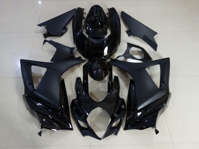 Gloss and Matte Black Plain 2007-2008 Suzuki GSXR 1000 Motorcycle Fairing Gloss and Matte Black Plain 2007-2008 Suzuki GSXR 1000 Motorcycle Fairing