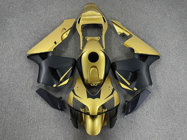 Gold & Matte Black 2003-2004 Honda CBR600RR Motorcycle Fairing Gold & Matte Black 2003-2004 Honda CBR600RR Motorcycle Fairing