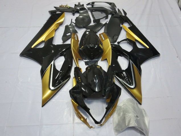 Gold and Black 2005-2006 Suzuki GSXR 1000 Motorcycle Fairing Gold and Black 2005-2006 Suzuki GSXR 1000 Motorcycle Fairing