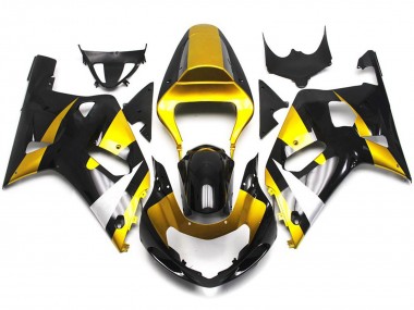 Gold and Gloss Black Style 2001-2003 Suzuki GSXR 600-750 Motorcycle Fairing