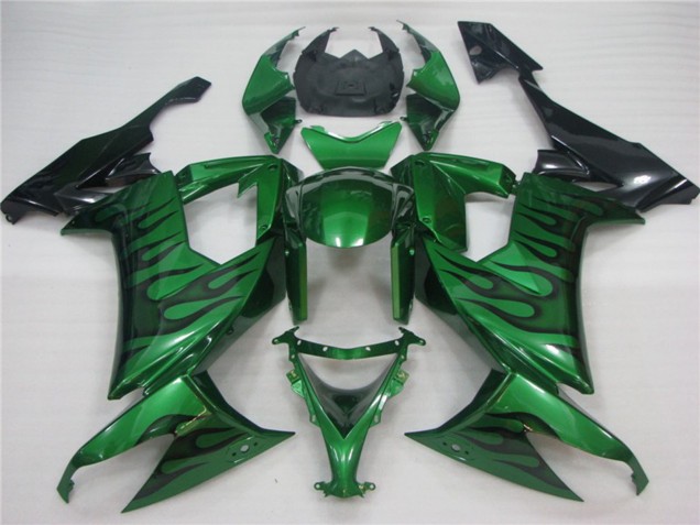 Green Flame 2008-2010 Kawasaki ZX10R Motorcycle Fairing Green Flame 2008-2010 Kawasaki ZX10R Motorcycle Fairing