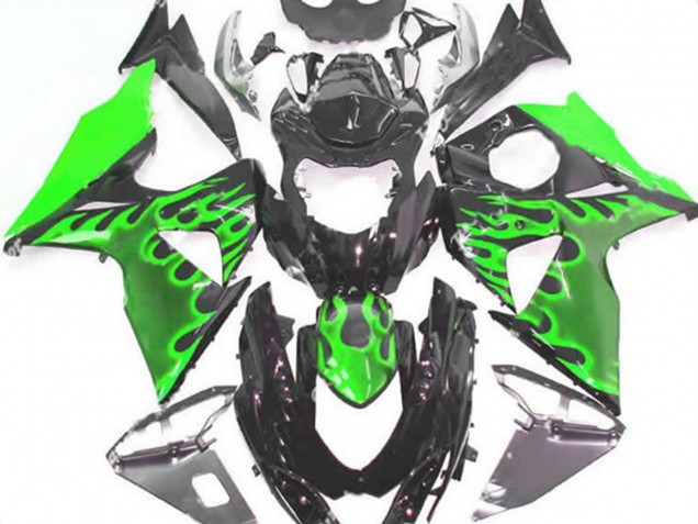 Green Flame 2009-2016 Suzuki GSXR 1000 Motorcycle Fairing Green Flame 2009-2016 Suzuki GSXR 1000 Motorcycle Fairing