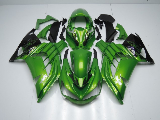 Green Flame 2012-2021 Kawasaki ZX14R Motorcycle Fairing Green Flame 2012-2021 Kawasaki ZX14R Motorcycle Fairing