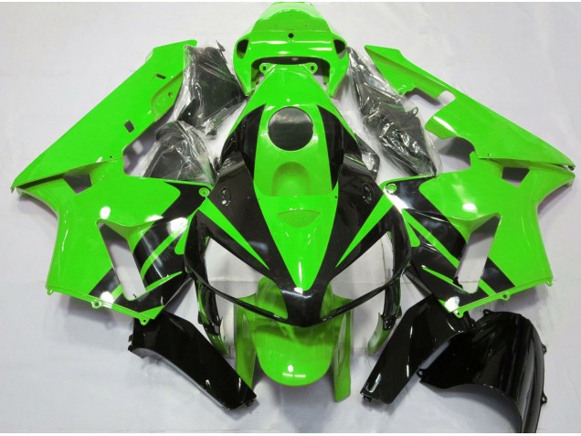 Green & Gloss Black Design 2005-2006 Honda CBR600RR Motorcycle Fairing Green & Gloss Black Design 2005-2006 Honda CBR600RR Motorcycle Fairing