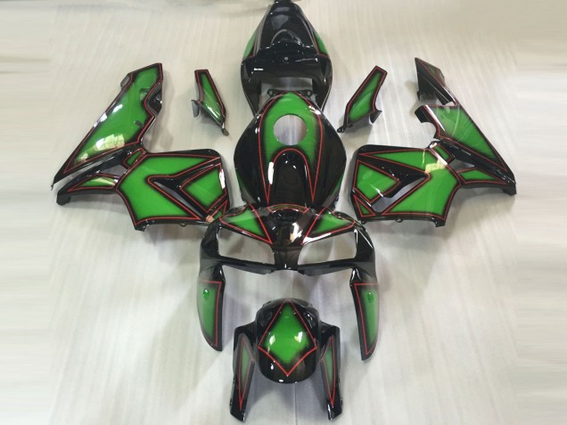 Green & Red Outline 2005-2006 Honda CBR600RR Motorcycle Fairing Green & Red Outline 2005-2006 Honda CBR600RR Motorcycle Fairing