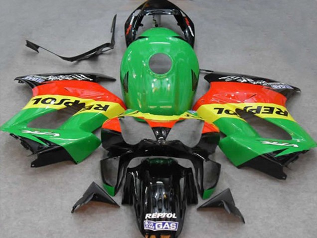 Green Repsol 2002-2012 Honda VFR800 Motorcycle Fairing Green Repsol 2002-2012 Honda VFR800 Motorcycle Fairing