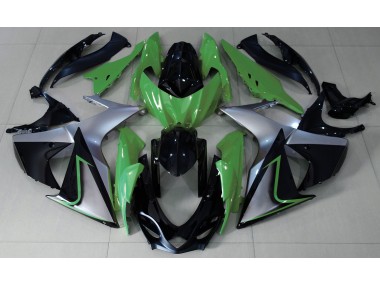 Green Silver and Black 2009-2016 Suzuki GSXR 1000 Motorcycle Fairing