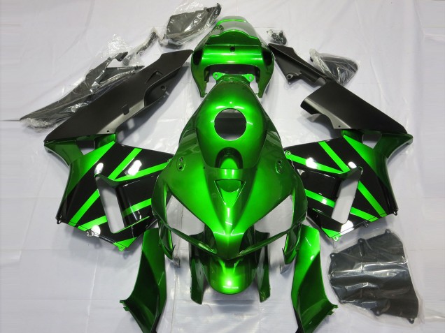 Green and Black 2005-2006 Honda CBR600RR Motorcycle Fairing Green and Black 2005-2006 Honda CBR600RR Motorcycle Fairing
