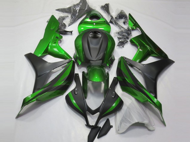 Green and Matte Black 2007-2008 Honda CBR600RR Motorcycle Fairing Green and Matte Black 2007-2008 Honda CBR600RR Motorcycle Fairing