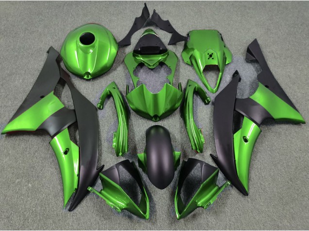 Green and Matte Black 2008-2016 Yamaha R6 Motorcycle Fairing Green and Matte Black 2008-2016 Yamaha R6 Motorcycle Fairing