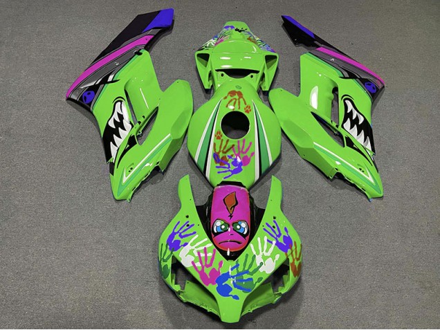 Green and Purple Shark 2004-2005 Honda CBR1000RR Motorcycle Fairing Green and Purple Shark 2004-2005 Honda CBR1000RR Motorcycle Fairing
