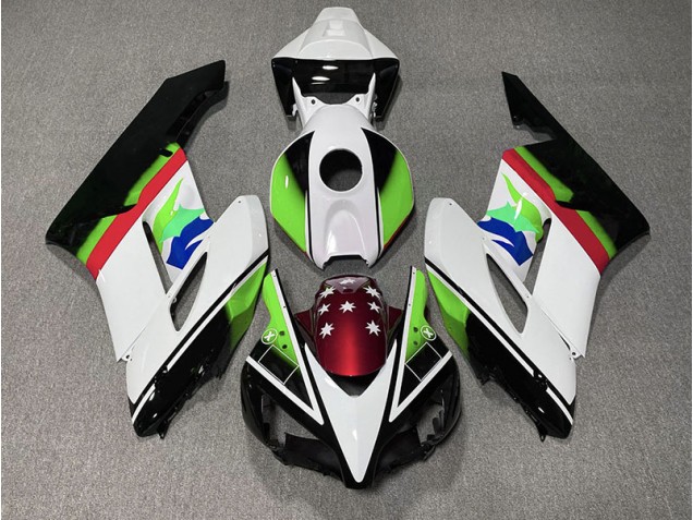 Green and Red Flag 2004-2005 Honda CBR1000RR Motorcycle Fairing Green and Red Flag 2004-2005 Honda CBR1000RR Motorcycle Fairing