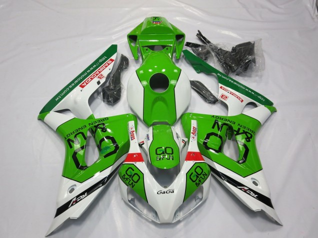 Green and White 2006-2007 Honda CBR1000RR Motorcycle Fairing Green and White 2006-2007 Honda CBR1000RR Motorcycle Fairing
