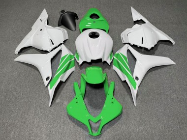 Green and White Side Stripe 2009-2012 Honda CBR600RR Motorcycle Fairing