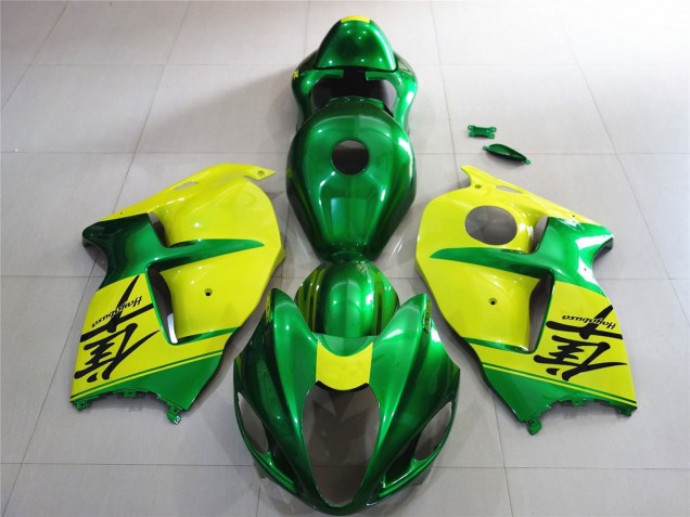 Green and Yellow 1997-2007 Suzuki GSXR 1300 Hayabusa Motorcycle Fairing Green and Yellow 1997-2007 Suzuki GSXR 1300 Hayabusa Motorcycle Fairing
