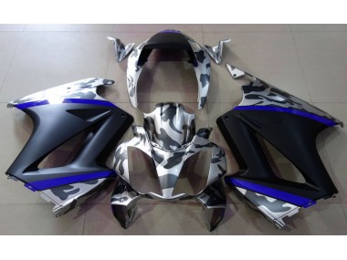 Grey Camouflage & Blue 2002-2012 Honda VFR800 Motorcycle Fairing