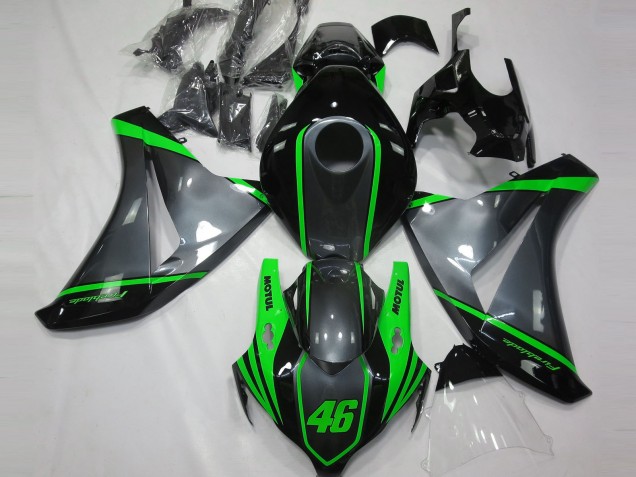 Grey Motul & Green 2008-2011 Honda CBR1000RR Motorcycle Fairing Grey Motul & Green 2008-2011 Honda CBR1000RR Motorcycle Fairing