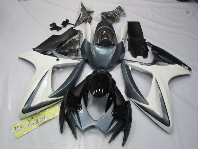 Grey and White 2006-2007 Suzuki GSXR 600-750 Motorcycle Fairing Grey and White 2006-2007 Suzuki GSXR 600-750 Motorcycle Fairing