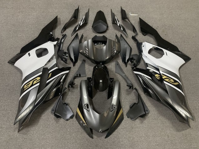Gunmetal Grey and Gold 2017-2021 Yamaha R6 Motorcycle Fairing Gunmetal Grey and Gold 2017-2021 Yamaha R6 Motorcycle Fairing