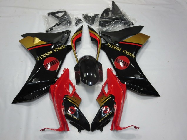 KM Red Black and Gold 2011-2012 Honda CBR600F Motorcycle Fairing KM Red Black and Gold 2011-2012 Honda CBR600F Motorcycle Fairing