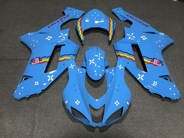 Light Blue Custom 2007-2008 Kawasaki ZX6R Motorcycle Fairing Light Blue Custom 2007-2008 Kawasaki ZX6R Motorcycle Fairing