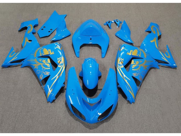 Light Blue & Gold 2006-2007 Kawasaki ZX10R Motorcycle Fairing Light Blue & Gold 2006-2007 Kawasaki ZX10R Motorcycle Fairing