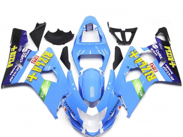 Light Blue Rizla Style 2004-2005 Suzuki GSXR 600-750 Motorcycle Fairing Light Blue Rizla Style 2004-2005 Suzuki GSXR 600-750 Motorcycle Fairing