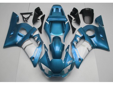 Light Blue & White 1998-2002 Yamaha R6 Motorcycle Fairing