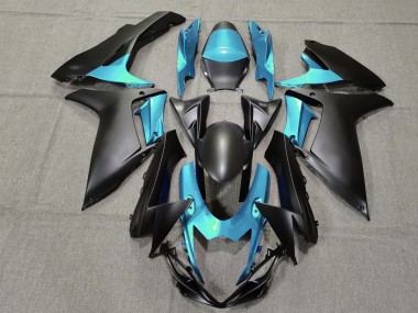 Light Blue and Matte Black 2011-2024 Suzuki GSXR 600-750 Motorcycle Fairing