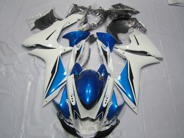 Light Blue and White 2011-2024 Suzuki GSXR 600-750 Motorcycle Fairing