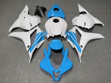 Light Blue and White Side Stripe 2009-2012 Honda CBR600RR Motorcycle Fairing