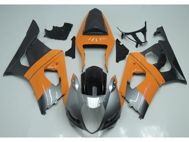 Light Orange Silver and Black 2003-2004 Suzuki GSXR 1000 Motorcycle Fairing Light Orange Silver and Black 2003-2004 Suzuki GSXR 1000 Motorcycle Fairing