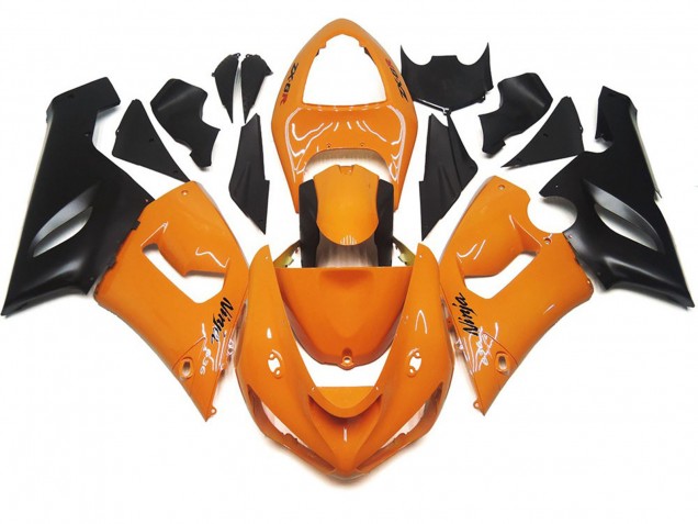 Light Orange and Black 2005-2006 Kawasaki ZX6R Motorcycle Fairing Light Orange and Black 2005-2006 Kawasaki ZX6R Motorcycle Fairing