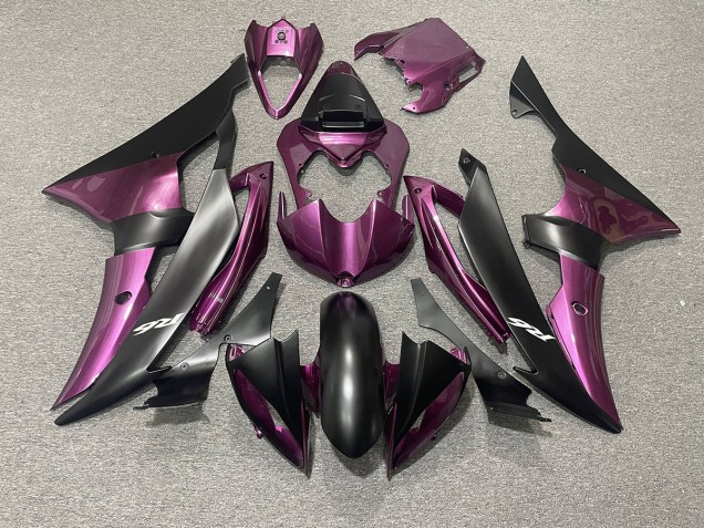 Light Purple and Matte Black 2008-2016 Yamaha R6 Motorcycle Fairing Light Purple and Matte Black 2008-2016 Yamaha R6 Motorcycle Fairing