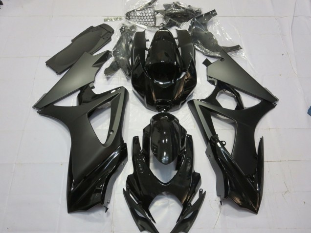 Matte Black Gloss Black 2007-2008 Suzuki GSXR 1000 Motorcycle Fairing Matte Black Gloss Black 2007-2008 Suzuki GSXR 1000 Motorcycle Fairing