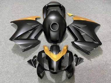 Matte Black & Gold 2002-2012 Honda VFR800 Motorcycle Fairing